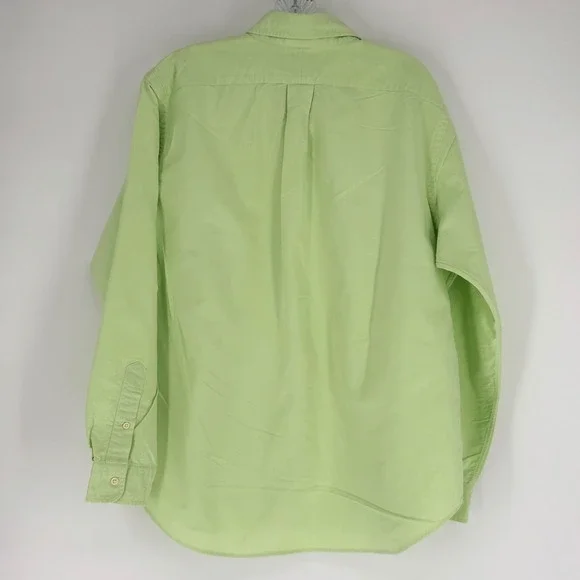 Ralph Lauren Mens Large Classic Fit Oxford Shirt Lime Green Long Sleeve - Picture 3 of 9
